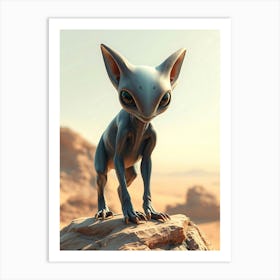 Alien Cat Creature Portrait Art Print