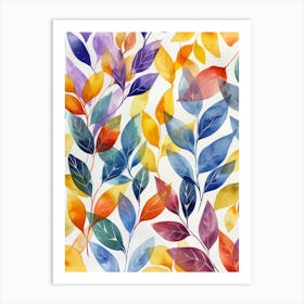 Watercolor Leaves Seamless Pattern 2 Art Print