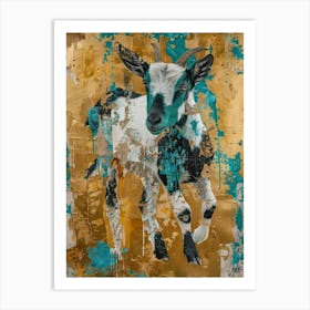 Pygmy Goat Gold Effect Collage 2 Art Print