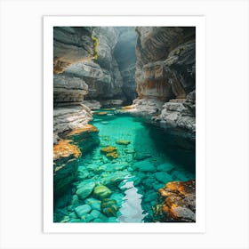 Azure Water In A Canyon Art Print