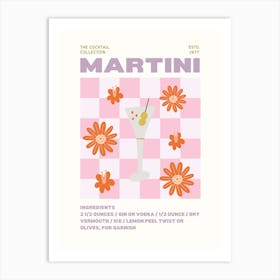 Martini Retro Kitchen Bar Cart Art Print