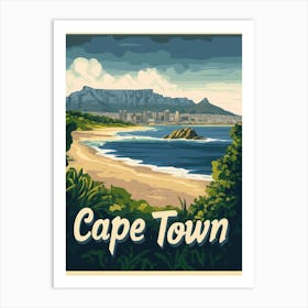 Aihrgdesign A Mid Century Modern Travel Poster For Cape Town Art Print