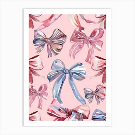 Pastel Bows Pattern Art Print