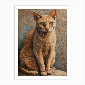 Laperm Cat Relief Illustration 2 Art Print