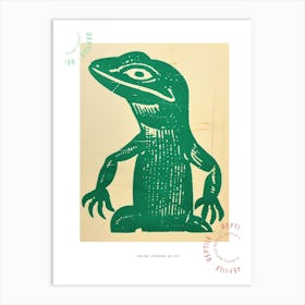 Block Print Lizard 2 Poster Art Print
