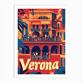 Aihrgdesign A 1970s Inspired Travel Poster For Verona Depicti C86495da D546 4846 B739 B63679e31b38 2 Art Print