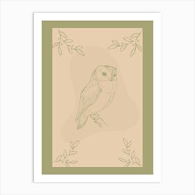 Owl On A Branch Art Print