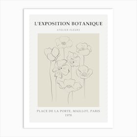 Neutral French Flower Print 2 Art Print