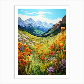 Wildflowers In The Mountains 1 Art Print