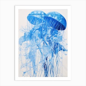 Portuguese Man Of War Jellyfish Watercolour 2 Art Print