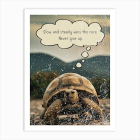 Slow And Steady Wins The Race Never Give Up Art Print