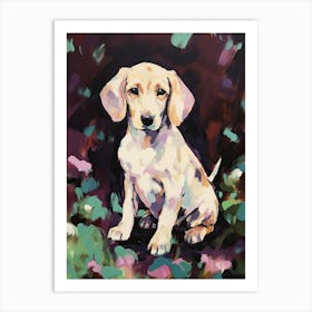 A Dachshund Dog Painting, Impressionist 2 Art Print