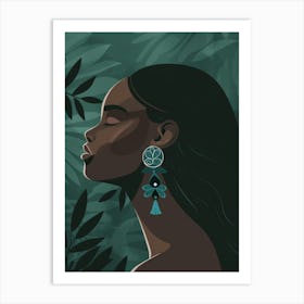 Black Woman With Earrings 2 Art Print