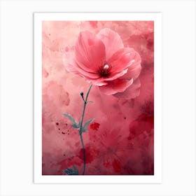 Pink Poppy Wallpaper Art Print