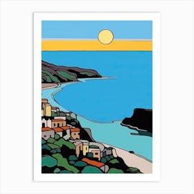 Minimal Design Style Of Amalfi Coast, Italy 2 Art Print