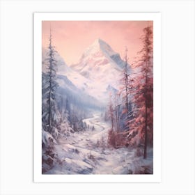 Dreamy Winter Painting Triglav National Park Slovenia 4 Art Print
