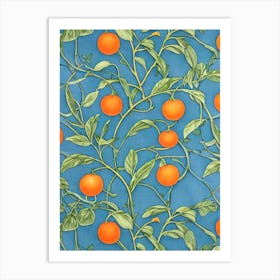 Tangerine Vintage Botanical Fruit Art Print