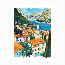 Travel Poster Happy Places Kotor 3 Art Print