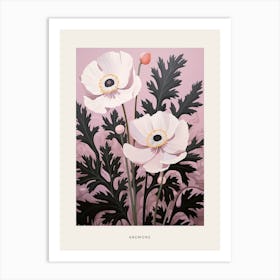 Flower Illustration Anemone 4 Poster Art Print