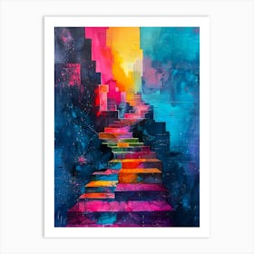 Colorful Stairway Art Print