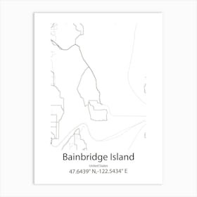 Bainbridge,United States Minimalist Map 1 Art Print