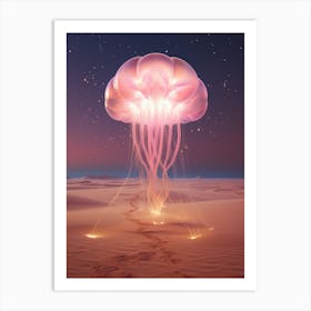 Cosmic jellyfish in the desert Art Print