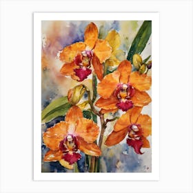 Psychopsis Orchids Water Colour 2 Art Print