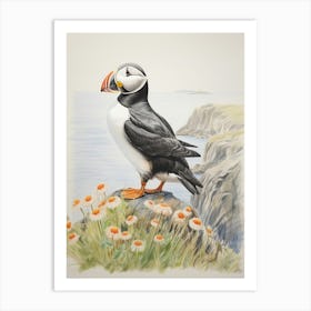Vintage Bird Drawing Pigeon 6 Art Print