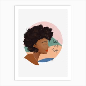 Hold On to Hope Afro Girl Art Print