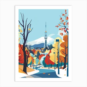 Sapporo Japan 2 Colourful Illustration Art Print