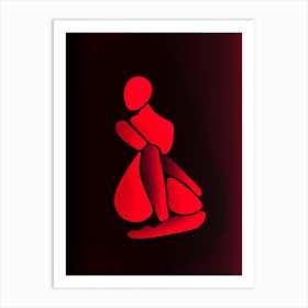 Woman In A Red Dress 1 Art Print