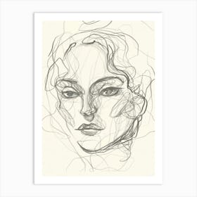 Sketch Woman's Face Art Print