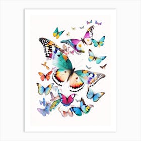 Butterflies Flying In The Sky Decoupage 2 Art Print