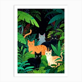 Cats In The Jungle 1 Art Print