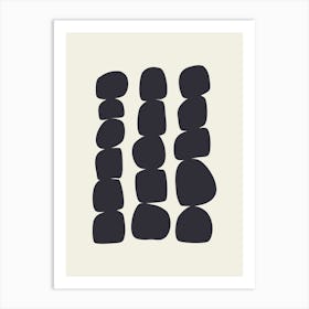 Minimalist Aesthetic Modern Abstract Geometric Shapes in Black and White Art Print
