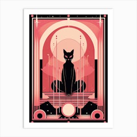 The Empress Tarot Card, Black Cat In Pink 1 Art Print