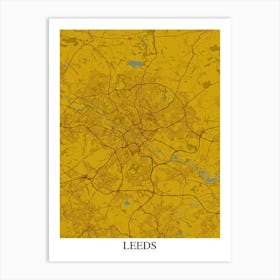 Leeds Yellow Blue Art Print