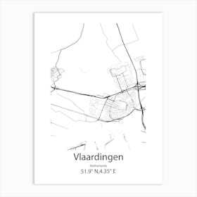 Vlaardingen,Netherlands Minimalist Map Art Print