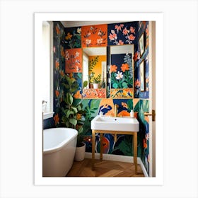 Tropical Bathroom 1 Art Print