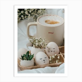 Love, Coffee And Eggs Art Print