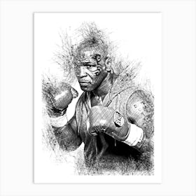 Mike Tyson Boxing Pencil Art Print