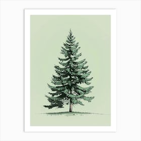 Fir Tree Minimalistic Drawing 3 Art Print