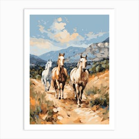 Horses Painting In Corsica, France 2 Art Print