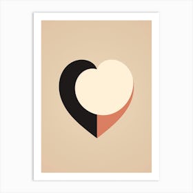 Cream Mocha Heart Block Colour 1 Art Print