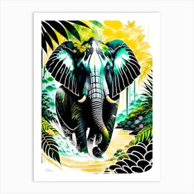 Elephant In The Jungle Art Print