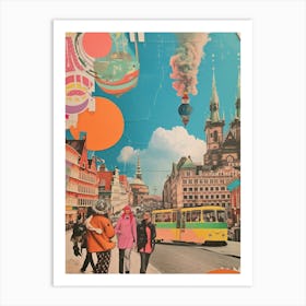 Copenhagen   Retro Collage Style 3 Art Print