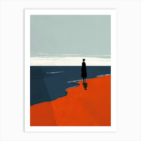 Man On The Beach Art Print