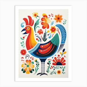 Scandinavian Bird Illustration Chicken 4 Art Print