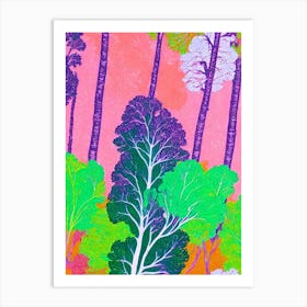 Rapini 3 Risograph Retro Poster vegetable Art Print