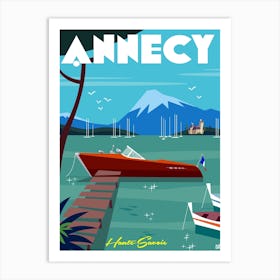 Lac D Annecy Poster Blue Art Print